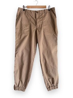 Quince Women's Light Khaki Cotton Twill Utility Jogger Size 14